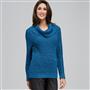 Cowl Neck Tweed Pullover Sweater, , small